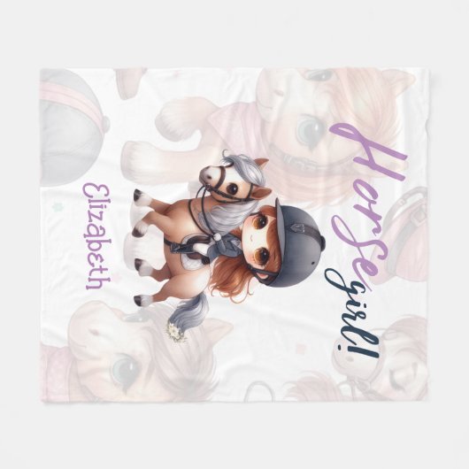 Personalisiertes Pferdeschwanz Fleecedecke (Vorderseite (Horizontal))