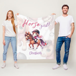 Personalisiertes Pferdeschwanz Fleecedecke