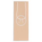 Personalisiertes Pfirsich-Hauch-Spitzen gefärbt Geschenktüte Für Weinflaschen (Vorderseite)