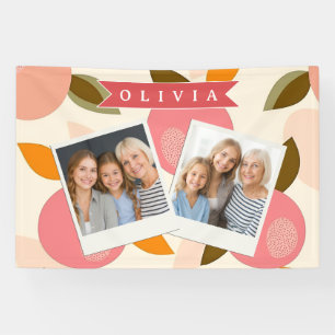 Personalisiertes Pfirsich-Muster Süß Retro Sommer Banner