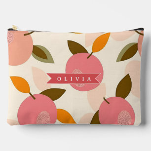Personalisiertes Pfirsich-Muster Süß Retro Sommer Zubehörtasche