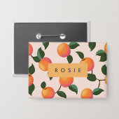 Personalisiertes Pfirsichmuster Niedliche Pfirsich Button (Vorderseite/Rückseite)
