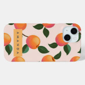 Personalisiertes Pfirsichmuster Niedliche Pfirsich Case-Mate iPhone Hülle (Rückseite (Horizontal))