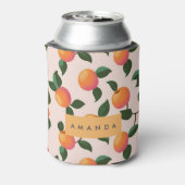 Personalisiertes Pfirsichmuster Niedliche Pfirsich Dosenkühler (Kanne Rückseite)