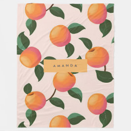 Personalisiertes Pfirsichmuster Niedliche Pfirsich Fleecedecke