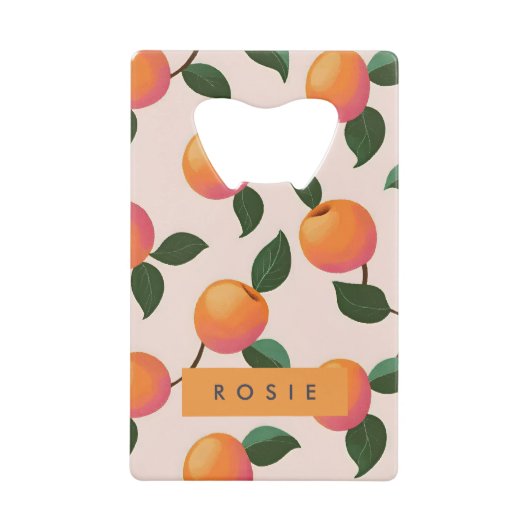 Personalisiertes Pfirsichmuster Niedliche Pfirsich Geldbeutel Flaschenöffner (Vorderseite)