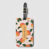 Personalisiertes Pfirsichmuster Niedliche Pfirsich Gepäckanhänger (Vorderseite Vertikal)