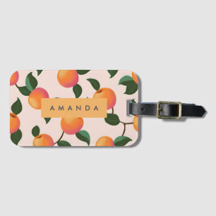 Personalisiertes Pfirsichmuster Niedliche Pfirsich Gepäckanhänger