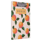 Personalisiertes Pfirsichmuster Niedliche Pfirsich Klemmbrett (Rechts)