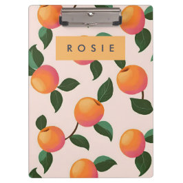 Personalisiertes Pfirsichmuster Niedliche Pfirsich Klemmbrett