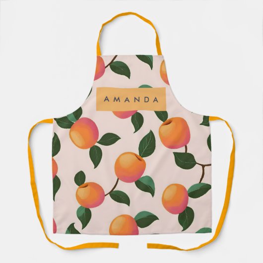 Personalisiertes Pfirsichmuster Niedliche Pfirsich Schürze (Vorderseite)