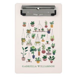 Personalisiertes Pflanzenliebhaber-Botanisches Ind Mini Klemmbrett
