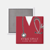 personalisiertes Pflegepersonal Abschluss Geschenk Magnet (Vorderseite/Rückseite)