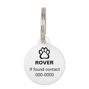 Personalisiertes Pfotenabdruck-Hunde-ID-Tag Haustiermarke