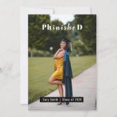 Personalisiertes PhD-Abschlussfoto Gratulation Karte (Vorderseite)