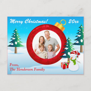 Personalisiertes PHOTO-Weihnachtsbaumanhänger Post Feiertagspostkarte