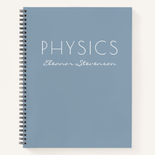 Personalisiertes Physik-Grafpapier Dusty Blue Notizblock