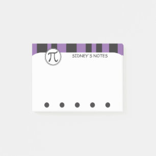 Personalisiertes Pi-Symbol Lila Mathe-Thema Post-it Klebezettel