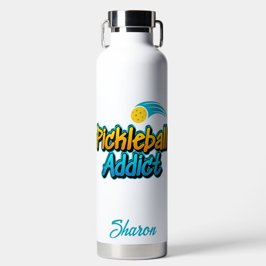 Personalisiertes Pickleball Addict Trinkflasche (Vorderseite)