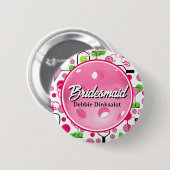 Personalisiertes Pickleball-Brautabschied-Swagschm Button (Vorne & Hinten)