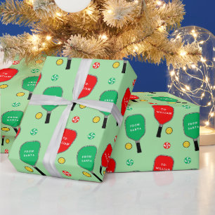 Personalisiertes Pickleball-Feiertagsgeschenk Geschenkpapier