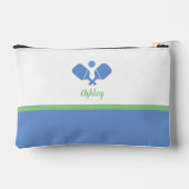 Personalisiertes Pickleball-Geschenk Preppy Blue G Zubehörtasche (Rückseite)