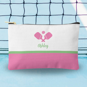 Personalisiertes Pickleball-Geschenk Preppy Pink G Zubehörtasche