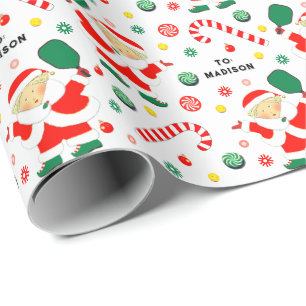 Personalisiertes Pickleball-Holiday-Geschenk Geschenkpapier