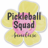 Personalisiertes Pickleball Squad-Blume-Geschenk Aufkleber (Vorderseite)