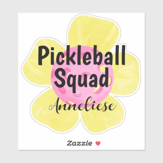 Personalisiertes Pickleball Squad-Blume-Geschenk Aufkleber (Blatt)