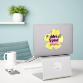 Personalisiertes Pickleball Squad-Blume-Geschenk Aufkleber (Laptop auf Schreibtisch)