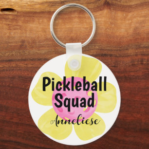 Personalisiertes Pickleball Squad-Blume-Geschenk Schlüsselanhänger
