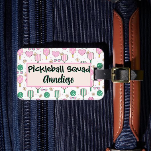 Personalisiertes Pickleball Squad Wasserfarbe Gepäckanhänger (Vorderseite Insitu 4)