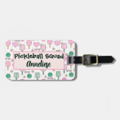 Personalisiertes Pickleball Squad Wasserfarbe Gepäckanhänger (Vorderseite horizontal)