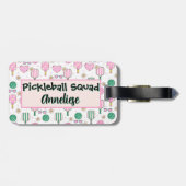 Personalisiertes Pickleball Squad Wasserfarbe Gepäckanhänger (Rückseite horizontal)