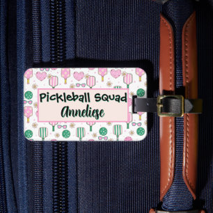 Personalisiertes Pickleball-Team Wasserfarbe Gepäckanhänger