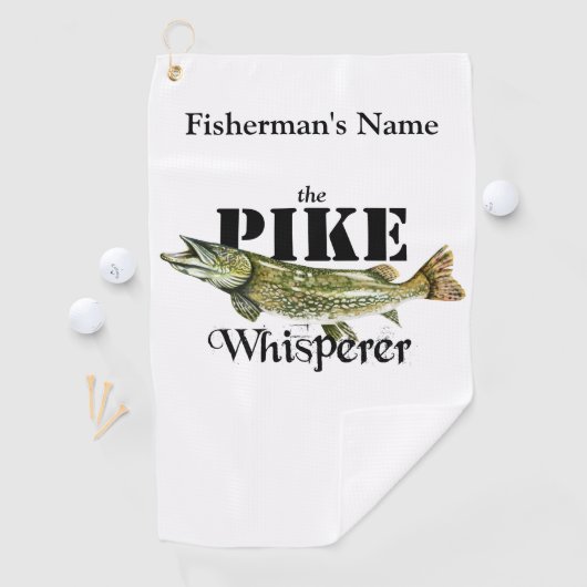 Personalisiertes Pike Whisperer Leichtfanghuch Golfhandtuch (Insitu)