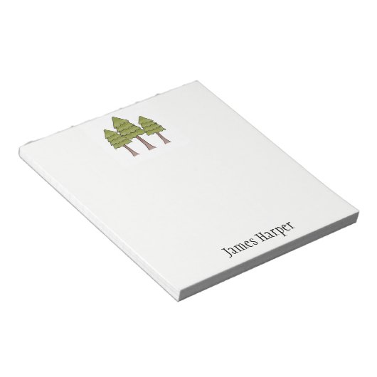 Personalisiertes Pine Tree Notepad Notizblock (angewinkelt)