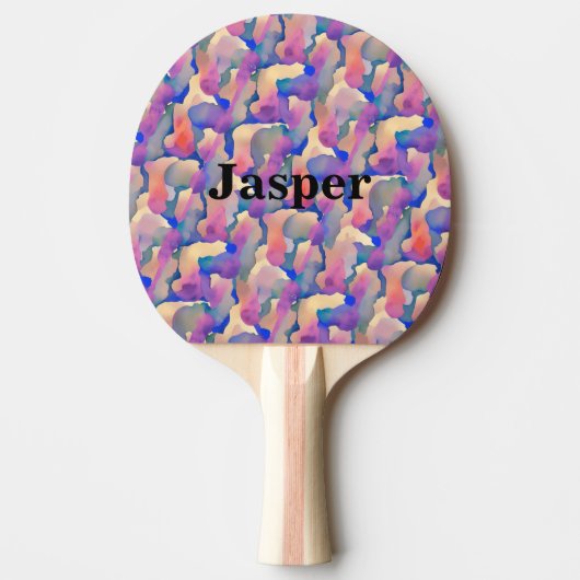 Personalisiertes Pingpongpaddel mit Aquarellmuster Tischtennis Schläger (Vorderseite)