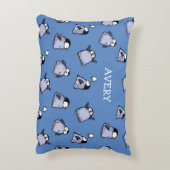 Personalisiertes Pinguin Chick Muster Kinderzimmer Dekokissen (Rückseite(Vertikal))