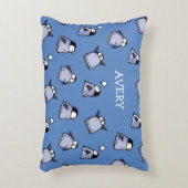 Personalisiertes Pinguin Chick Muster Kinderzimmer Dekokissen (Vorderseite(Vertikal))