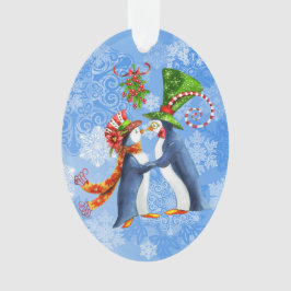 Personalisiertes Pinguin Couple Under the Mistleto Ornament
