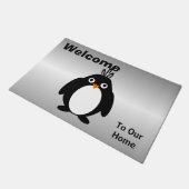 Personalisiertes Pinguin-Design Fußmatte (Schrägansicht)