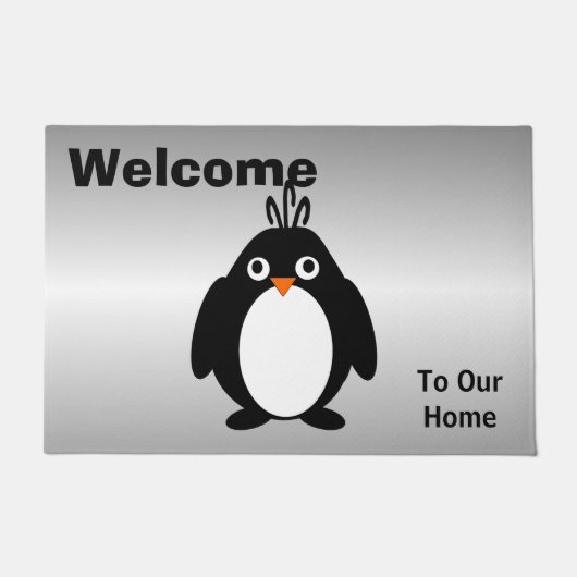 Personalisiertes Pinguin-Design Fußmatte (Vorderseite)