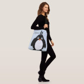 Personalisiertes Pinguin-Design Tragetaschen Mit Langen Trägern (Am Model)