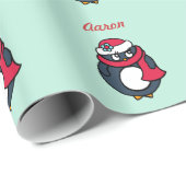 Personalisiertes Pinguin-Umschlagpapier Geschenkpapier (Rolleneckpunkt)