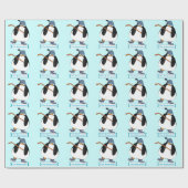 Personalisiertes Pinguin-Urlaubspapier Geschenkpapier (Flach)