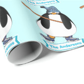 Personalisiertes Pinguin-Urlaubspapier Geschenkpapier (Rolleneckpunkt)