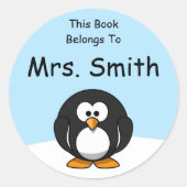 Personalisiertes Pinguinbuch Runder Aufkleber (Vorderseite)
