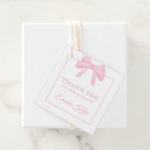 Personalisiertes Pink Bow Gastgeschenk Vielen Dank Geschenkanhänger (Beispiel)
